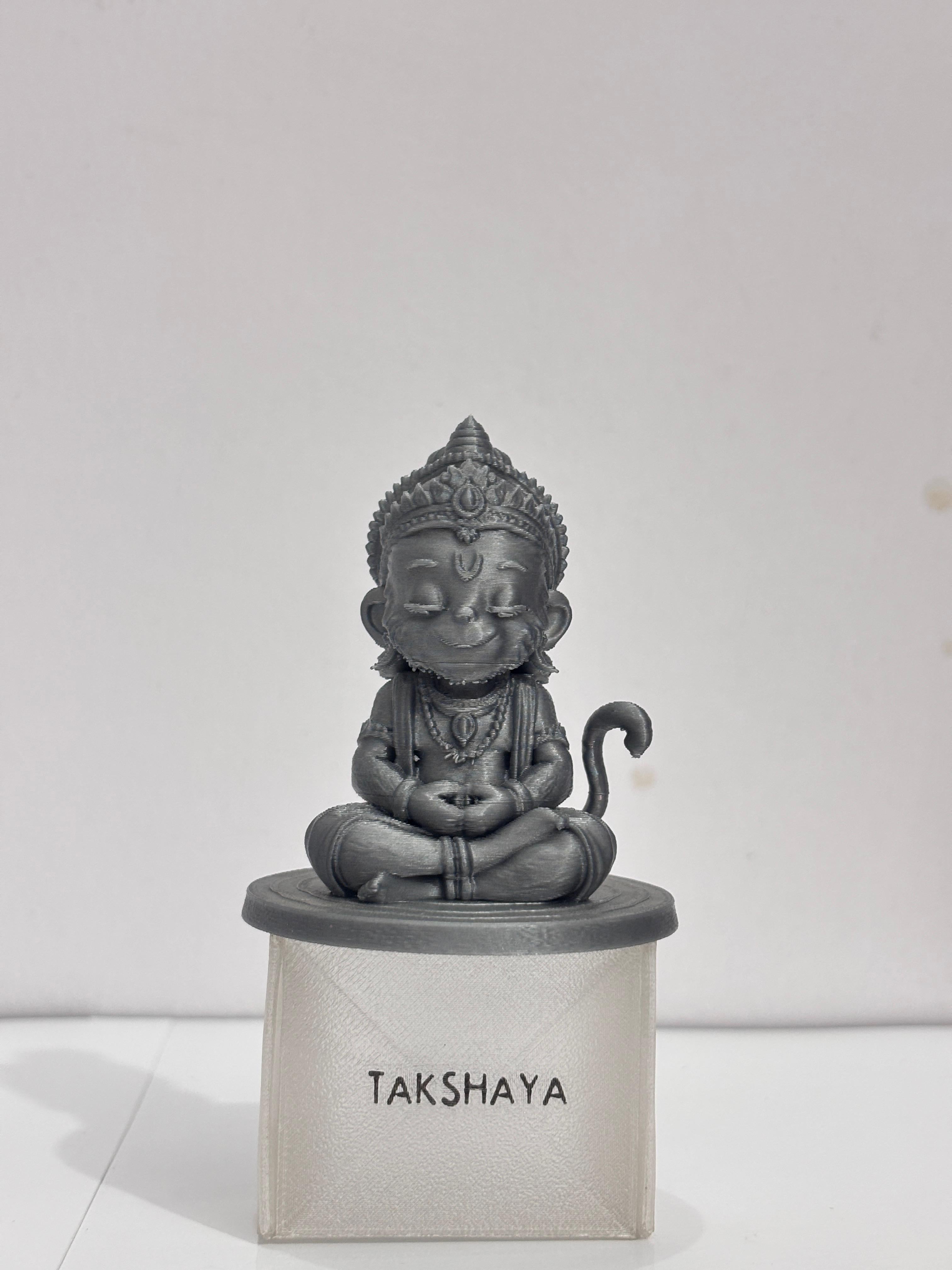 Cute Bal Hanuman Mini Murti | 3D Printed Mini Sculpture for Car Dashboard & Desk