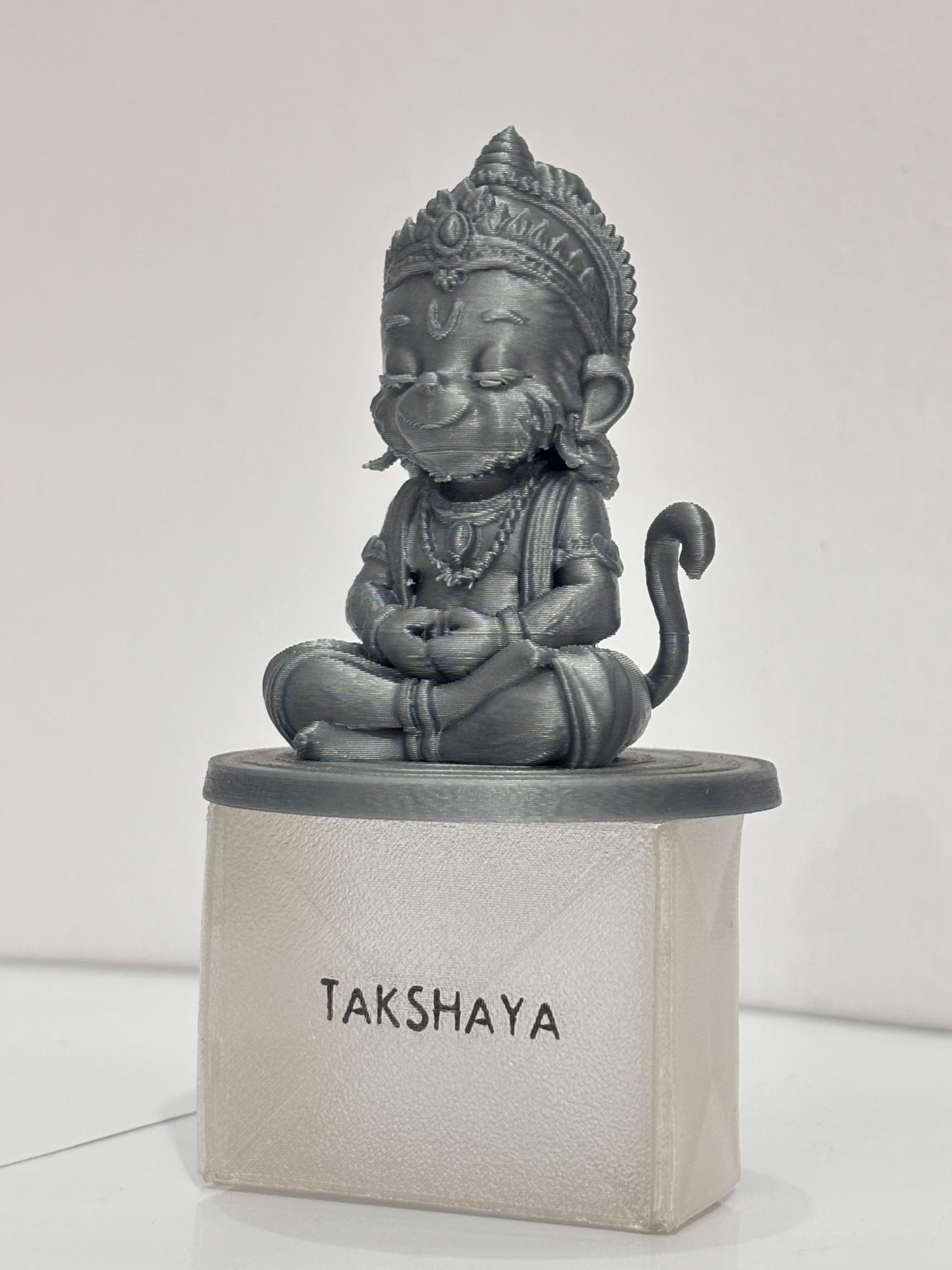 Cute Bal Hanuman Mini Murti | 3D Printed Mini Sculpture for Car Dashboard & Desk