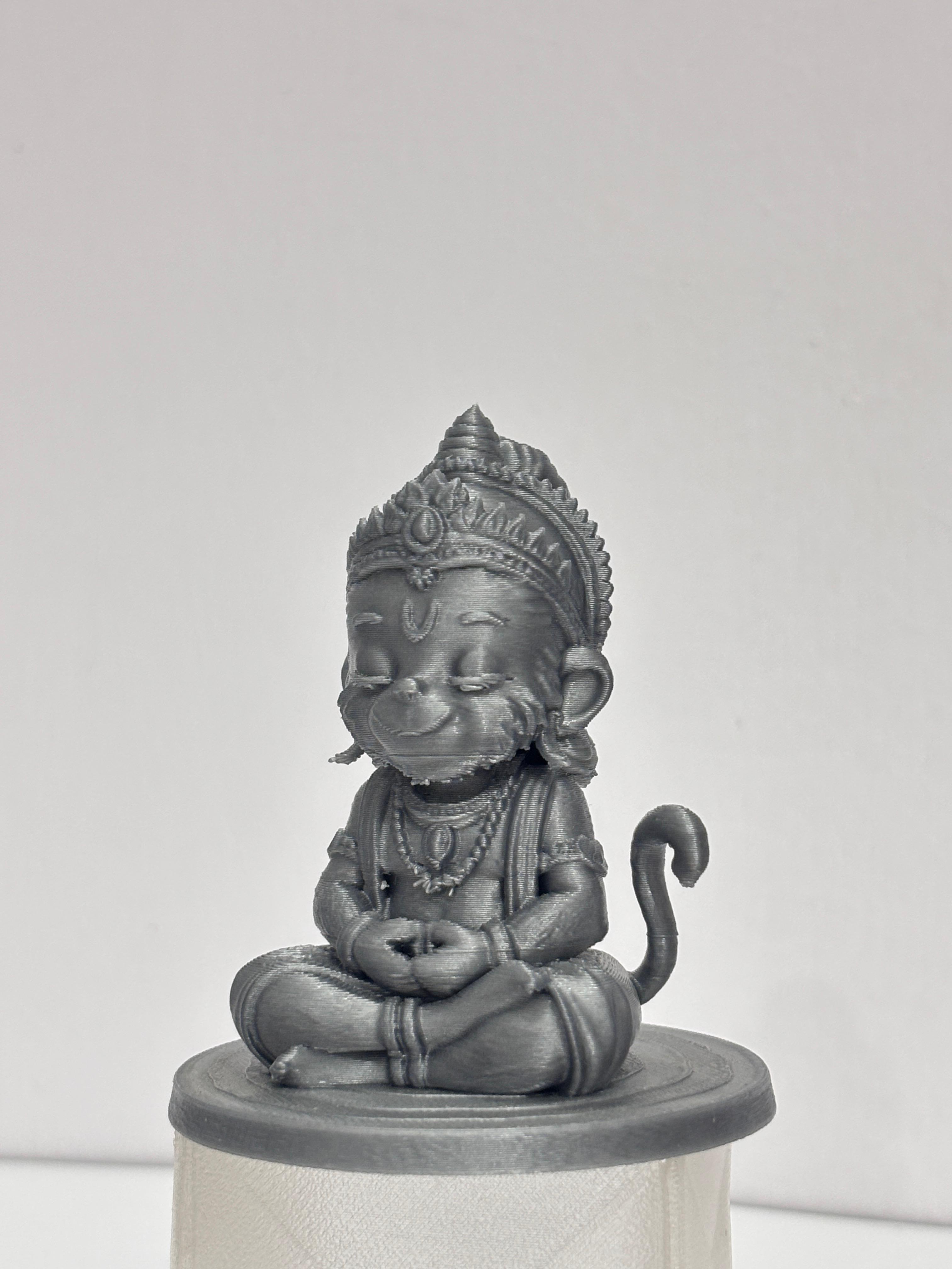 Cute Bal Hanuman Mini Murti | 3D Printed Mini Sculpture for Car Dashboard & Desk