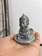 Cute Bal Hanuman Mini Murti | 3D Printed Mini Sculpture for Car Dashboard & Desk