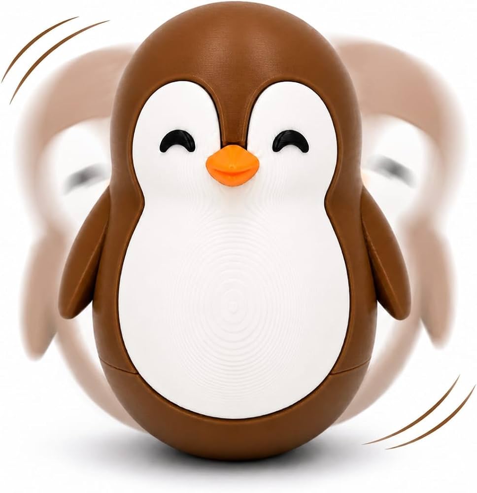 3D Printed Roly Poly Penguin Desk Toy | Cute Wobble Fidget Toy & Desk Decor