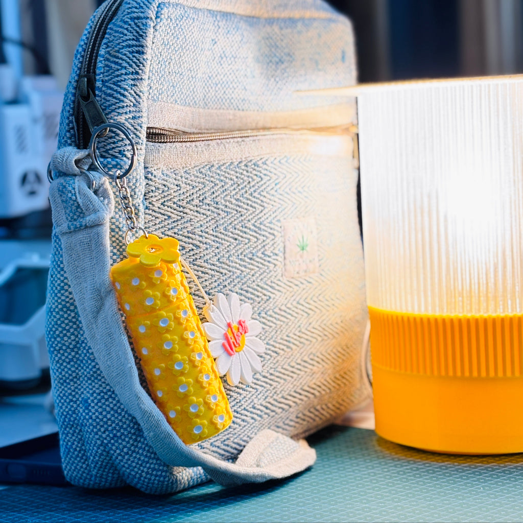 Cute Little Flower Lip Balm Holder Keychain 🌸| Customizable Daisy Charm Holder & Bag Accessory