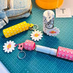 Cute Little Flower Lip Balm Holder Keychain 🌸| Customizable Daisy Charm Holder & Bag Accessory