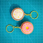 Clicky Fidget Cupcake & Donut Keychain Set (Pack of 2) + FREE Dumpling Momo Fidget Bag Tag