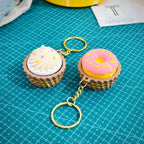 Clicky Fidget Cupcake & Donut Keychain Set (Pack of 2) + FREE Dumpling Momo Fidget Bag Tag