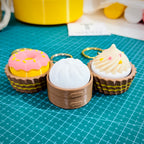 Clicky Fidget Cupcake & Donut Keychain Set (Pack of 2) + FREE Dumpling Momo Fidget Bag Tag
