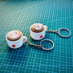 Latte Pop Fidget Clicker Keychain Set (Pack of 2) + FREE Beer Cat Fidget Bag Tag