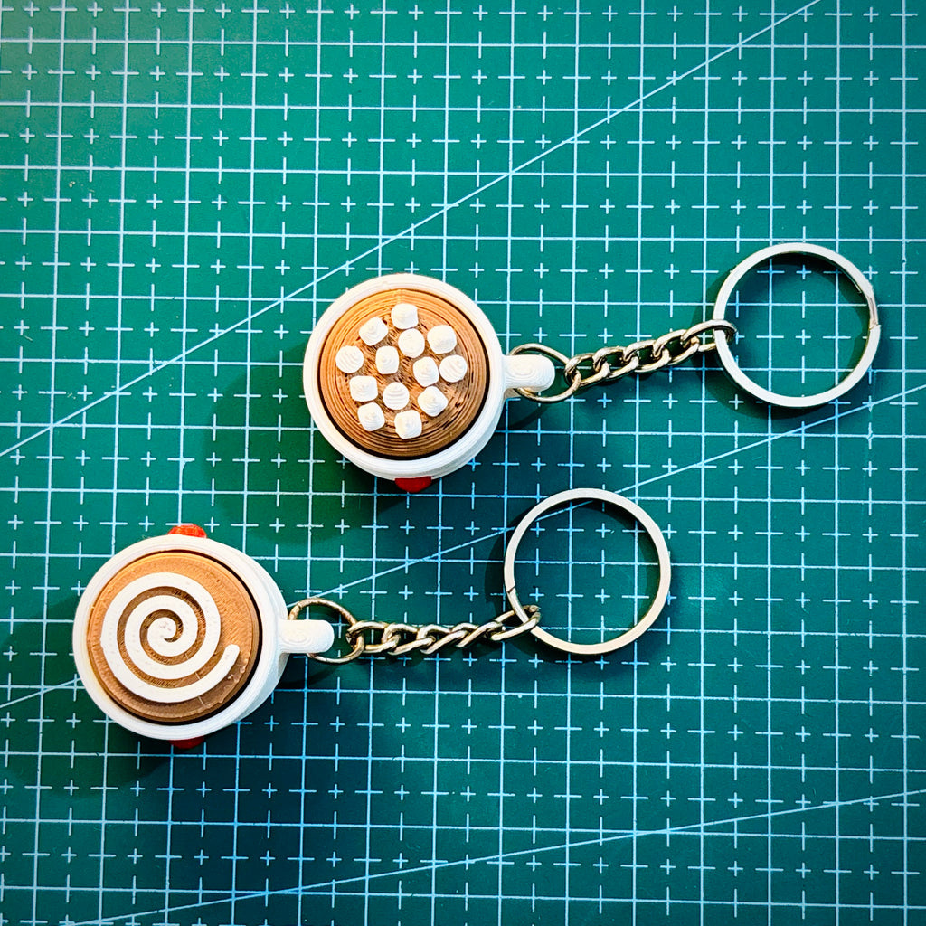 Latte Pop Fidget Clicker Keychain Set (Pack of 2) + FREE Beer Cat Fidget Bag Tag