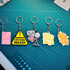 Cute Aesthetic Meme Keychain Set (Pack of 5) + FREE Mini Pouch Bag | Bag Tag Set