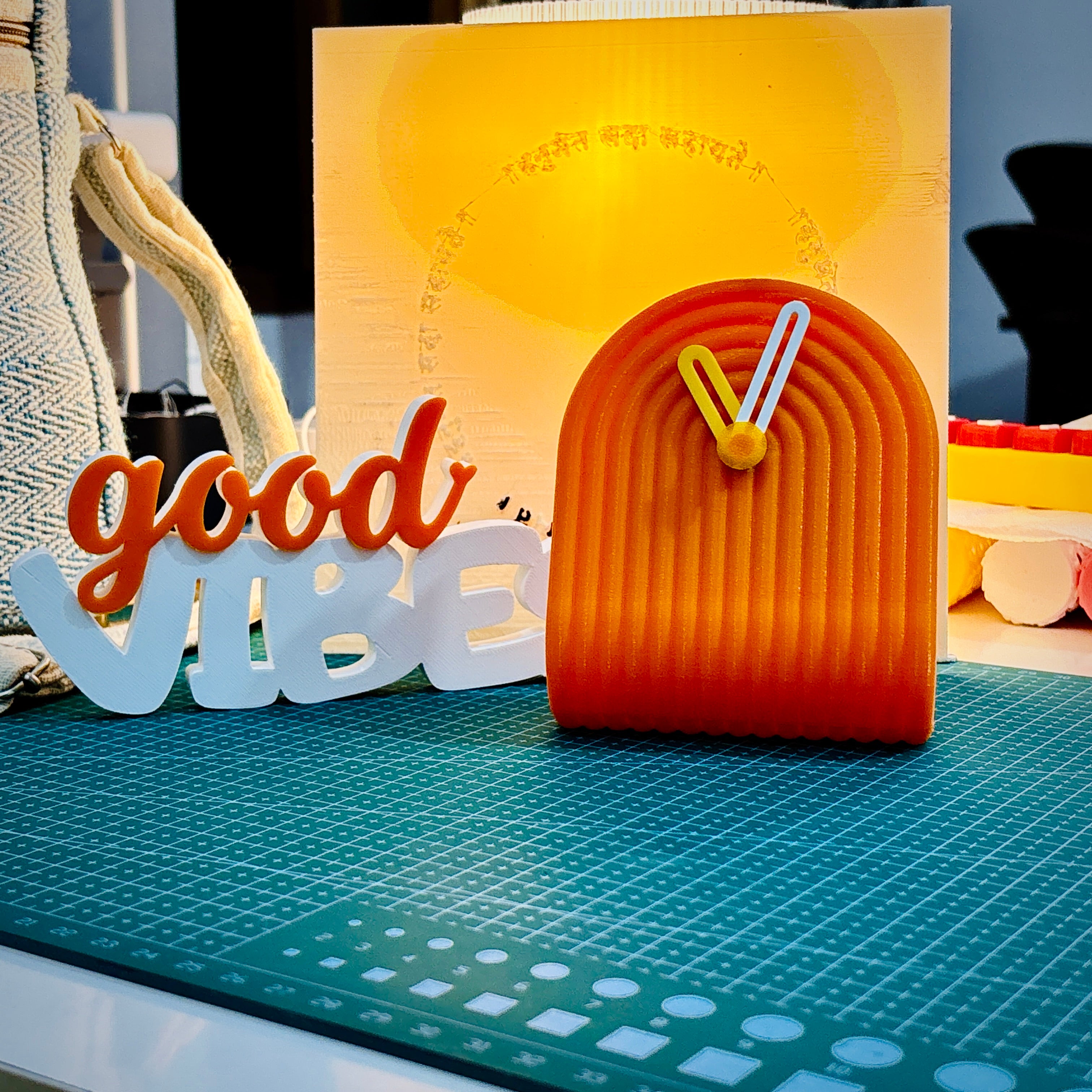 3D Printed Modern Modular Desk Clock | Bold Aesthetic Accent (Multiple Colors)