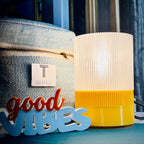3D Printed "Good Vibes" Boxy Lettering Sign | Freestanding Tabletop & Desk Decor