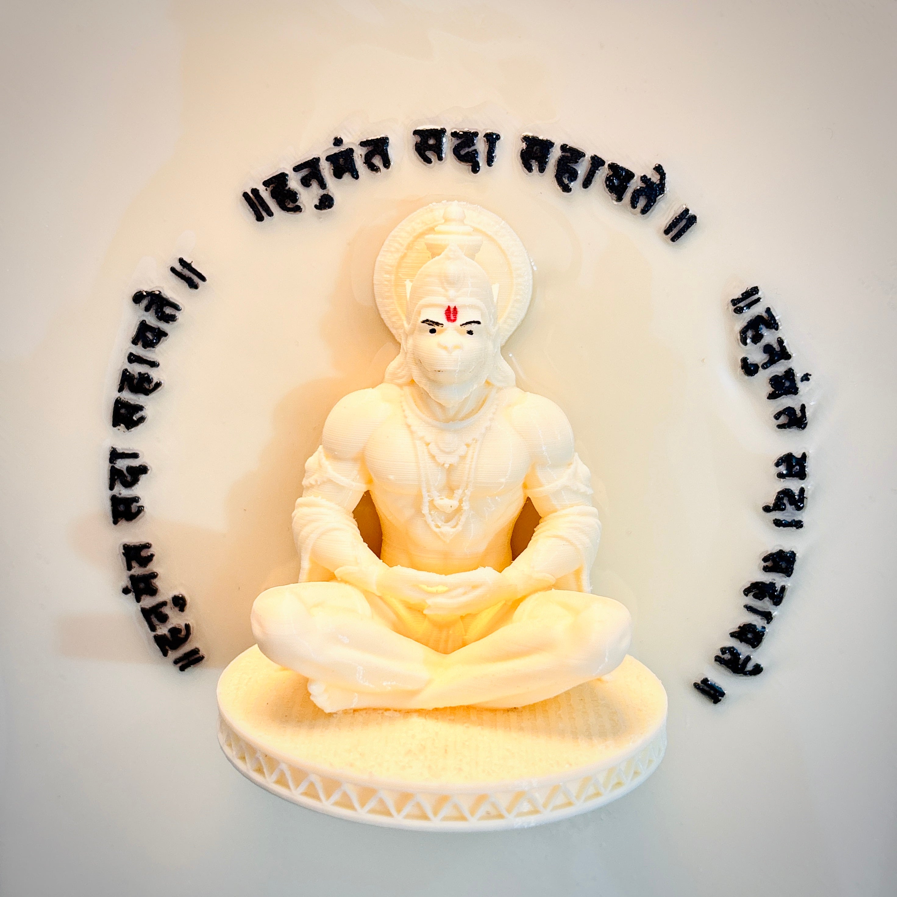 Cute Hanuman Mini Murti Wall Frame | 3D Printed & Resin Art Spiritual Wall Decor