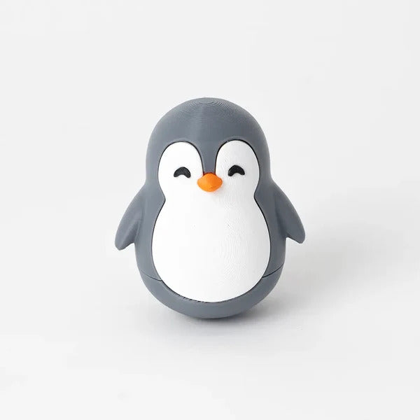 3D Printed Roly Poly Penguin Desk Toy | Cute Wobble Fidget Toy & Desk Decor