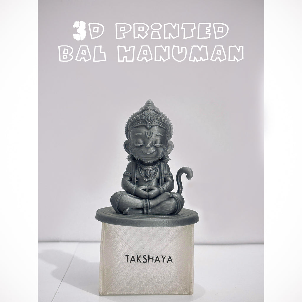 Cute Bal Hanuman Mini Murti | 3D Printed Mini Sculpture for Car Dashboard & Desk