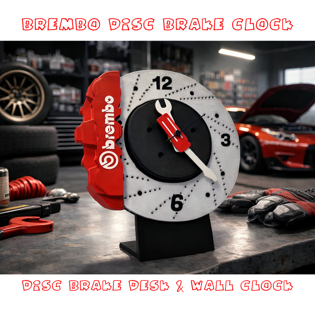 Brembo Inspired Disc Brake Clock | 3D Printed Desk & Wall Clock for Car Enthusiasts