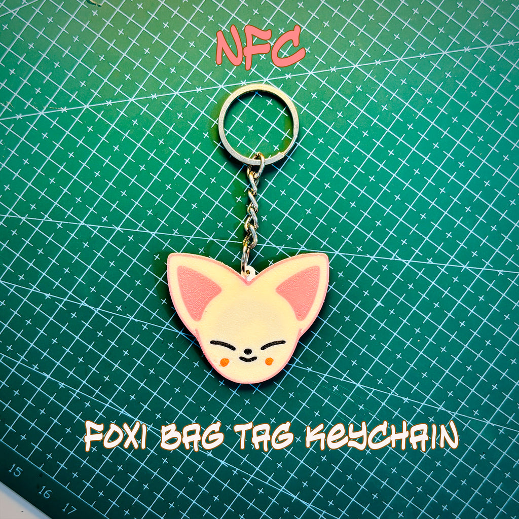 Smart NFC Foxi Character Bag Tag Keychain + FREE Mini Pouch Bag