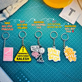 Cute Aesthetic Meme Keychain Set (Pack of 5) + FREE Mini Pouch Bag | Bag Tag Set