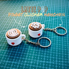 Latte Pop Fidget Clicker Keychain Set (Pack of 2) + FREE Beer Cat Fidget Bag Tag