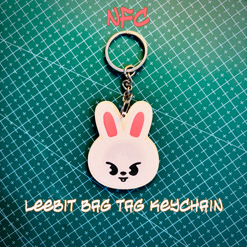 Smart NFC Leebit Character Bag Tag Keychain + FREE Mini Pouch Bag