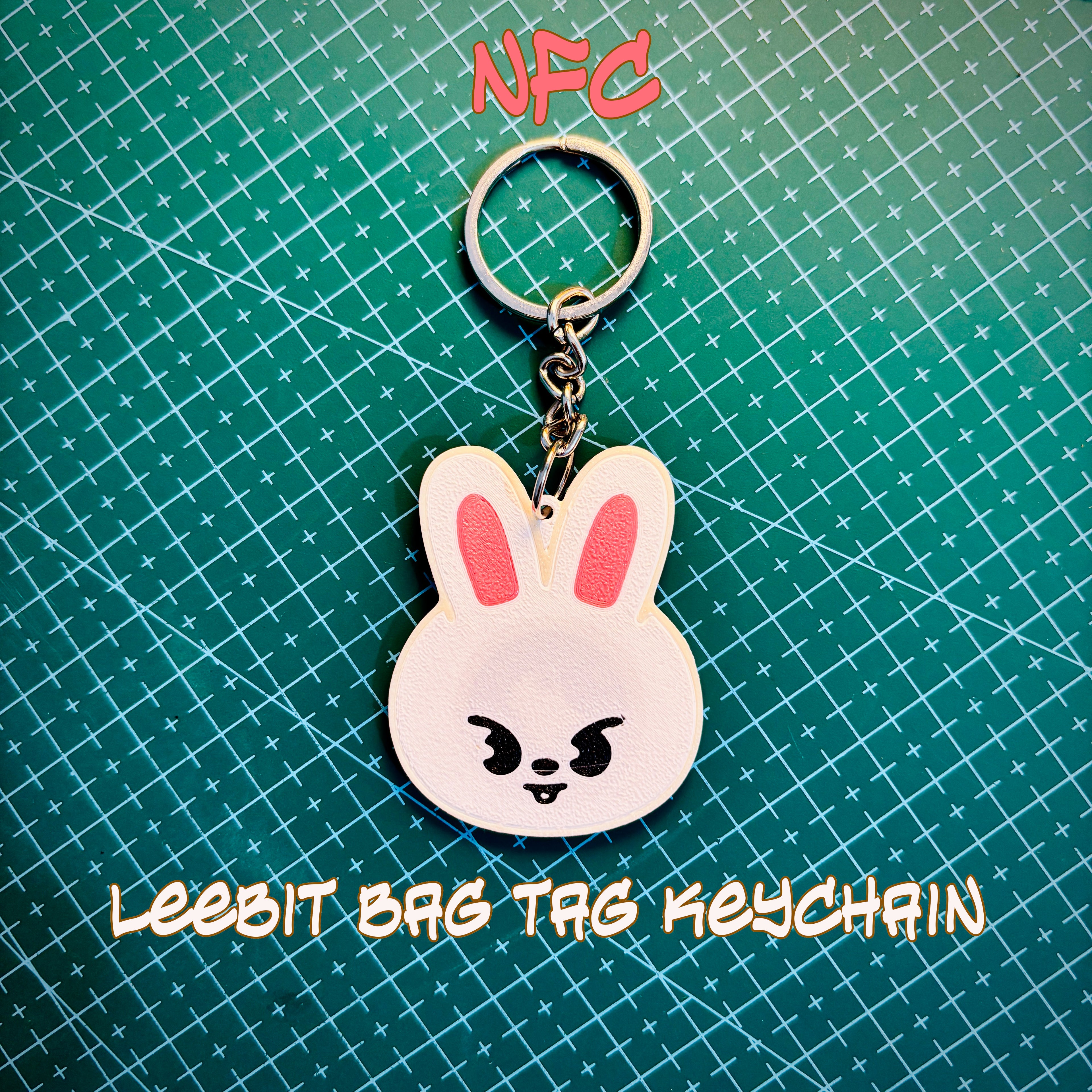 Smart NFC Leebit Character Bag Tag Keychain + FREE Mini Pouch Bag