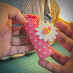 Cute Little Flower Lip Balm Holder Keychain 🌸| Customizable Daisy Charm Holder & Bag Accessory