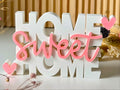 3D Printed "Home Sweet Home" Boxy Lettering Sign | Tabletop Decor & Housewarming Gift